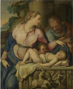 Sold By Order Of The Trustees Of The 2nd Baron Hesketh's Will Trust
The Holy Family With The Infant Saint John The Baptist Sold By Order Of The Trustees Of The 2nd Baron Hesketh's Will Trust
The Holy Family With The Infant Saint John The Baptist