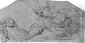 A Youth With His Arms
Outstretched Looking Down, With A Profilestudy (recto); Study Of A Hand
(verso) by Alessandro Allori