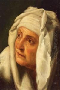 Testa Di Una Donna Anziana by Cristofano Allori
