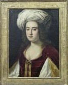 Portrait Of A Woman With Turban, Purportedly Claudia Di Ferdinandodi Medici by Cristofano Allori
