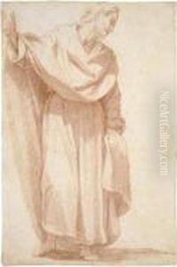 Standing Male Figure, Possibly A Monk, With His Right Arm Raised Standing Male Figure, Possibly A Monk, With His Right Arm Raised