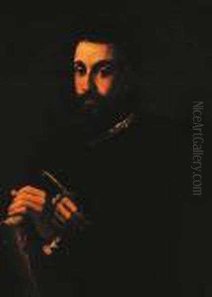 Portrait Of A Gentleman, Half-length, In A Black Costume, Holding Abook And A Quill - view 1