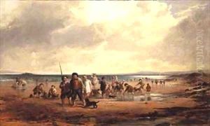 Children Playing on a Beach