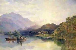 Fishing Party at Loch Achray, with a View of Ben Venue Beyond