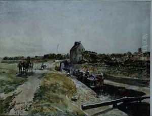 Keynsham Lock by Samuel Bough