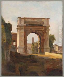 Classical Landscape with Figures by Jean-Victor Bertin