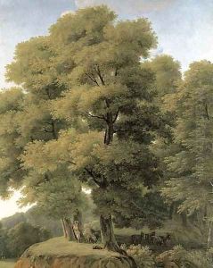 A wooded landscape with goats by Jean-Victor Bertin