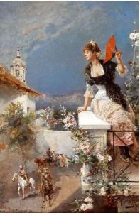 Jeune Femme Au Balcon by Alonso Perez