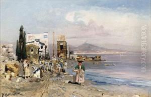 Fisherfolk On The Neapolitan Coast by Robert Alott