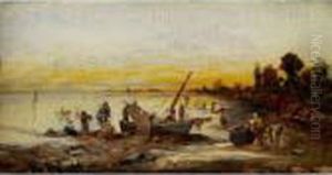 Fischer An Abendlicher Kuste by Robert Alott