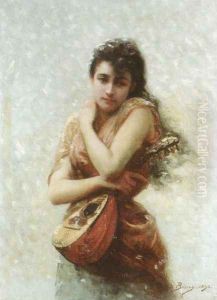 The Mandolin Player by Edouard Bisson