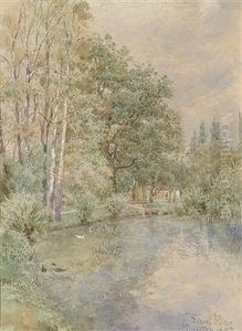Parklandschaft Mit Teich by Franz Alt