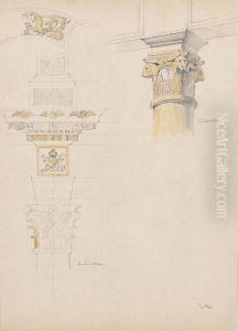 Architekturstudien Des Palastes Capranica Und Palais Della Concellarin by Franz Alt