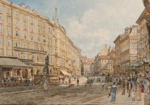 Vue D'une Rue Animee En Allemagne Ou En Autriche