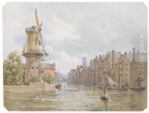 A Canal In Rotterdam by Franz Alt