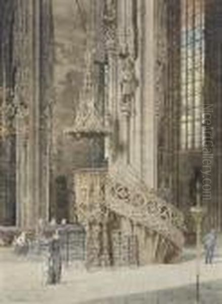 A Church Interior With A Gothic Pulpit - view 1