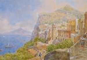 Blick Auf Den Vesuv Von Capri Aus by Franz Alt