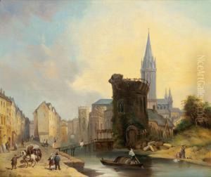 Eine Stadtansicht Am Flus