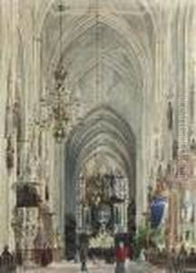 Interior Of Cathedral St. Stephen At Vienna by Franz Alt