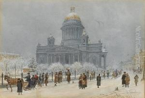 St. Isaac's On A Snowy Day by Franz Alt
