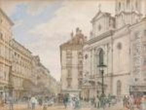 A View Of The Michaelerplatz In Vienna With Michaelerkirche And Kohlmarkt A View Of The Michaelerplatz In Vienna With Michaelerkirche And Kohlmarkt