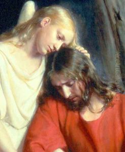 Christ at Gethsemane [detail #1] by Carl Heinrich Bloch