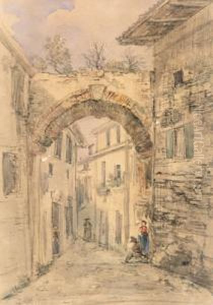 Attribuito/attributed Vicolo In Una Citta Italiana - view 1