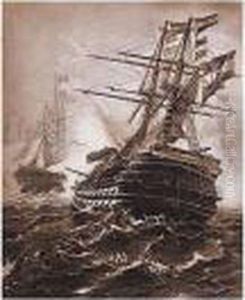 The 'kaiser' At The Battle Of Lissa by Ioannis (Jean H.) Altamura