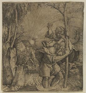 Der Heilige Christophorus. by Albrecht Altdorfer