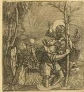 Der Heilige Christophorus. by Albrecht Altdorfer