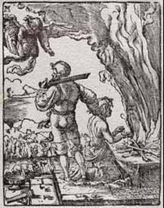 Die Opferung Isaaks. by Albrecht Altdorfer