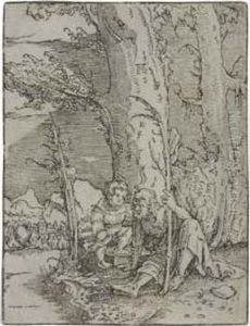 St. Christopher Seated With The Infant Christ by Albrecht Altdorfer