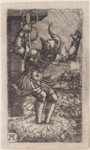 Horatius Cocles Leaping Into The Tiber by Albrecht Altdorfer