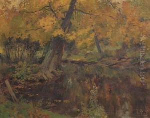 River In Autumn by Mathias (Joseph) Alten