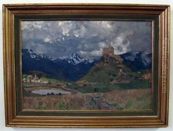 "schloss Tarasp", Impressionist Landscape - view 1