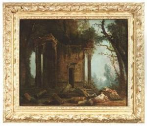 Figures By A Circular, Ruined Tempel by Archer Robert Altermatt