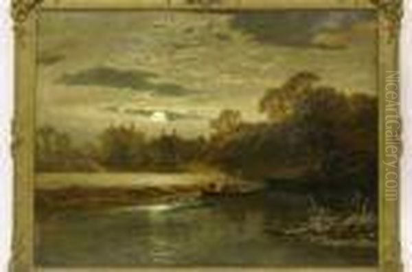 Gallon A Winter Sunset Overthe Thames At Eton College - view 1