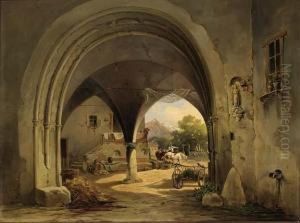Travellers Resting by Anton Ii Altmann