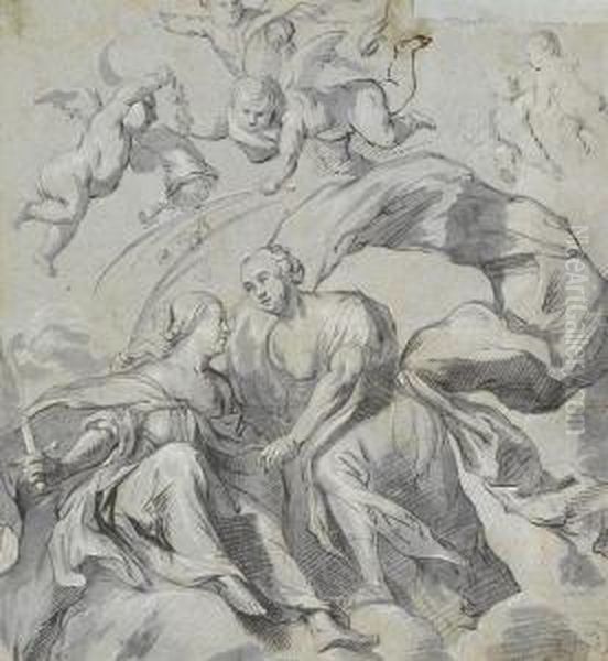 Zugeschrieben - Maria Theresia Dankt Der Heiligen Catharina - view 1