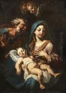 The Holy Family, In A Painted Oval