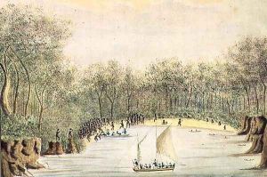 First interview with the native women at Port Jackson, New South Wales, 1788