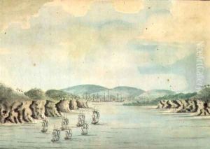 Sirius' and convoy, the Supply and Agent's Division going into Botany Bay, 1788