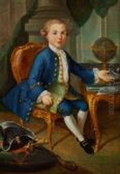 Ainter, 18th Century: Interior With A Young Man In Rococo Dress - view 1