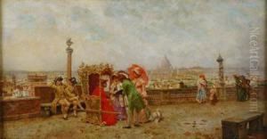 View Of Rome From The Hills Above The Piazza Del Populo by Luis Alvarez Catala