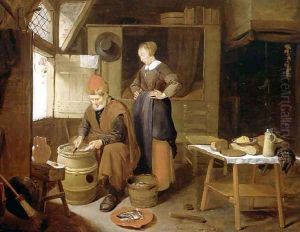 Couple in an interior 1657 by Quiringh Gerritsz. van Brekelenkam