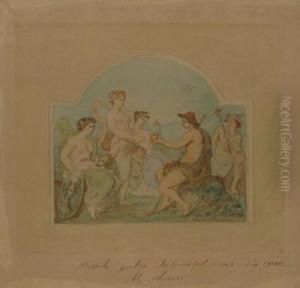 Parisdonne La Pomme D'or A Venus by Theodor Aman