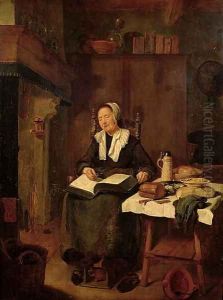 Woman Asleep in a Chair by Quiringh Gerritsz. van Brekelenkam