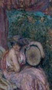 Le Modele Au Chapeau by Edmond-Francois Aman-Jean