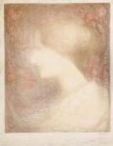 Portrait De Femme De Profil by Edmond-Francois Aman-Jean