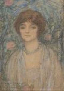 Portrait Of Woman by Edmond-Francois Aman-Jean